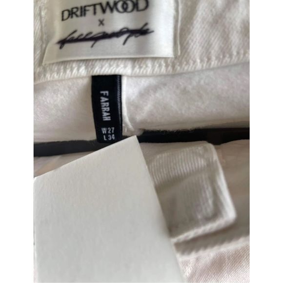 Free People x Driftwood Farrah Embroidered Flare Jeans Size 27 White - Picture 4 of 6